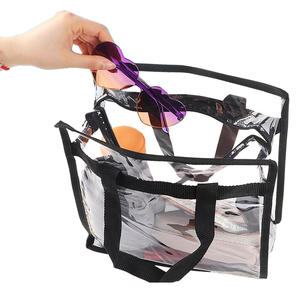 Women's Large Transparent PVC Cosmetic Tote <b>Bag</b> Fashion Style with <b>String</b> Closure for Daily Use - Product Image 3