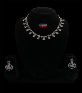 Combo de joyería nupcial chapada en plata con piedras de diamante AD para mujeres y niñas para compromiso de boda y ropa tradicional - Product Image 1