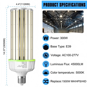 STOCK LOCAL AUX ÉTATS-UNIS Lampes LED Corn E39/E40 en aluminium pour éclairage intérieur/extérieur d'entrepôt avec certification ETL DLC et garantie de 5 ans - Product Image 2