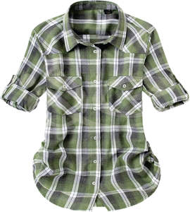 Chemise longue en flanelle de coton à coupe décontractée pour femme, motif à carreaux, fermeture boutonnée, vêtement décontracté écologique pour l'automne, grandes tailles - Product Image 1