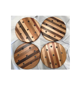 Salvamanteles de madera, alfombrilla redonda con Base de corcho en blanco para copas de vino, hogar, Bar, cocina, restaurante, cafetería con producto de venta - Product Image 1