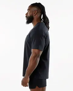 Fitness T-shirt de compression à séchage rapide pour hommes entraînement en plein air course hommes vêtements décontractés exercice T-shirt respirant hommes - Product Image 3