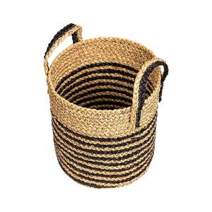 2025 rayé jonc de mer planteur panier jonc de mer panier de rangement décor à la maison - Product Image 3
