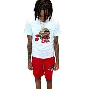 Short et T-shirt 2022 coton pour hommes, ensemble deux pièces style de rue populaire d'été 100% personnalisé pour hommes - Product Image 4