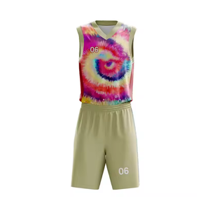 Wholesale Custom Basketball Uniform Set with Short Sleeve Breathable 100% Cotton Jersey & Custom Logo-Heat-Transfer Printed - Product Image 1