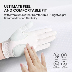 Vente en gros 2024 Gants de golf en cuir PU Cabretta pour hommes Logo personnalisé Gants de sport respirants souples antidérapants applicables au golf - Product Image 3