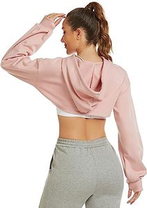 Short Cut <b>Cropped</b> Crew-Neck Sweatshirts <b>Long</b> <b>Sleeve</b> Fall Jumper Women's Sweatshirts Pullover Hoodie - Product Image 2
