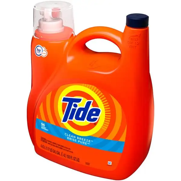 Жидкое стиральное средство для стирки Tide просто + Oxi, освежающий ветерок, 96 нагрузок, 150 унций