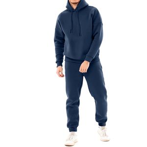 Sudadera con capucha de 2 piezas informal de alta calidad para hombre, conjunto de chándal tejido transpirable de invierno, prendas de vestir exteriores - Product Image 1