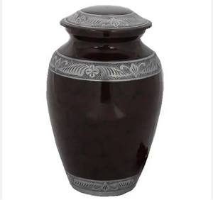 Urne funéraire de Biarritz en métal en laiton de vente chaude avec urne funéraire de forme florale ronde à vendre - Product Image 1