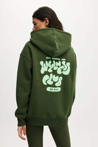 Sudadera con capucha personalizada Forest Green Drop Shoulder para mujer, sudadera con gráfico de gran tamaño, sudaderas transpirables y antiarrugas para mujer, sudadera con cremallera para gimnasio - Product Image 4