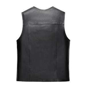Gilet de motard en cuir véritable pour homme avec fermeture à boutons pour la conduite à moto, personnalisable, vente en gros, fabricant pakistanais - Product Image 6