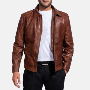 Veste d'hiver pour hommes Nouvelle mode en cuir ciré de couleur unie Style décontracté simple et populaire pour hommes - Product Image 3