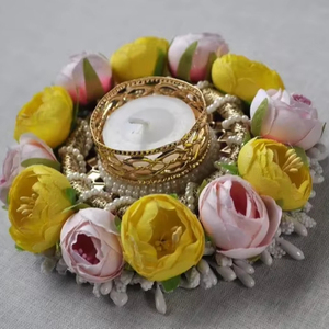 Rose jaune fleur thé lumière cristal bougeoir pour la maison fête noël pâques décor nouvelle maison cadeau Table décor bougies pots - Product Image 1
