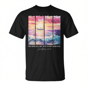 เสื้อยืดลายพู่กันสีน้ำทุกเช้า "His Mercies Are New" - สินค้าส่งเสริมการขาย - Product Image 2
