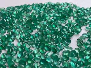BALAJI GEMS <b>JEWELLERY</b> 7x5 MM Natural Zambian Emerald Stones | Calibrated <b>Green</b> Loose Gemstone Model 61325C forJewelry - Product Image 1