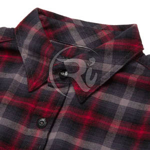 Camisas de manga larga de franela Lisa informales de estilo personalizado para hombre, camisetas de franela de talla grande de algodón 100% a la venta - Product Image 2