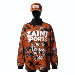 Maillot de rugby premium pour homme, tissu doux en polyester et élasthanne, 220 GSM, marron et noir, sublimation intégrale, logo personnalisé, évacuation de l'humidité - Product Image 1