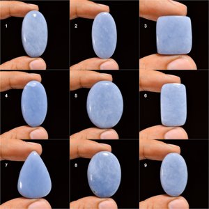 100% naturel Angelite Cabochon pierre précieuse en vrac bleu Angelite pierre pour bijoux dos plat lisse Angelite pierre pour l'exportation en vrac - Product Image 2