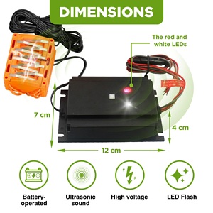 Sistema Repelente de Martas por Ultrasonido, Inodoro, No Tóxico, Disuasor de Plagas con Destello de Luz de Alto Voltaje, Fácil Instalación - Product Image 2