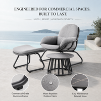 Mobilier d'extérieur moderne Canapés-salons de jardin en aluminium avec table basse Ensemble de conversation patio tous temps