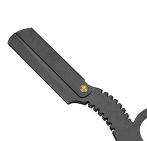 Rasoir droit pliant en acier inoxydable pour le visage et le corps Manche en bois avec bord de barbier en plastique pour salon de bikini - Product Image 4