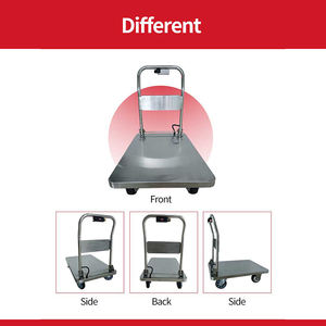 NK-202 Roestvrijstalen Elektrische <span class=keywords><strong>Trolley</strong></span> Opvouwbaar Ontwerp 300Kg Laadvermogen Kruiwagen Voor Fabrieksmagazijn Lading - Product Image 4