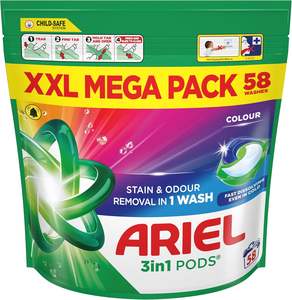 Cápsulas de detergente de lavado Ariel All-In-1 Pod 58 colores de lavado - Product Image 2