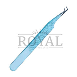 Pinzas de pestañas de volumen de 90 grados azul cielo 4D 6D, pinzas de extensión de pestañas de acero inoxidable, puntas de fibra de agarre de diamante, herramienta de belleza - Product Image 2