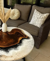 Table à manger en résine artisanale moderne, design artistique, table basse imperméable pour salon, pour les célébrations de mariage et d'anniversaire