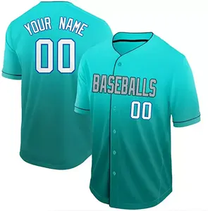 新款设计时尚白色快干涤纶棒球t恤定制升华运动运动衫素色垒球穿棒球衫