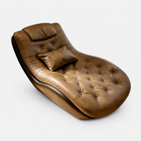Chaise longue minimaliste zéro gravité en cuir pour salon, convertible en canapé-lit, avec chargeur sans fil intégré