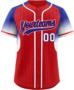 Jersey de béisbol que absorbe la humedad, camiseta de softbol con botones para jóvenes, malla de secado rápido, diseño personalizado, aparejos bordados, Sarga de EE. UU. - Product Image 5