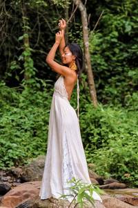 Directo de fábrica al por mayor de encargo de Venta caliente de verano de las mujeres de moda nuevo estilo Casual sólido cuello en V vestidos bohemios - Product Image 5