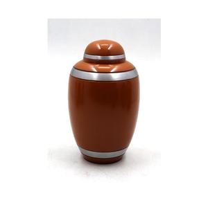 Urne funéraire moderne en métal brun pour cendres humaines adultes, finition lisse, fabricant en gros OEM, urne commémorative funéraire, exportation OEM. - Product Image 1