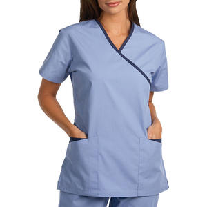 Uniformes Médicos para Mujer Talla Grande OEM, Blusa de Manga Corta Elástica y Pantalones Jogger, Conjuntos con Logotipo Personalizado - Product Image 3