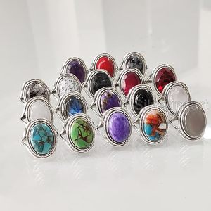 Bague pour femme en argent sterling 925, pierres précieuses naturelles améthyste, labradorite, cuivre, turquoise, onyx, rutile, grenat, bijoux faits à la main - Product Image 4