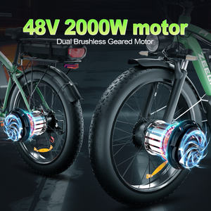 Bicicleta Eléctrica de Montaña de 26 Pulgadas con Doble Batería, <span class=keywords><strong>Motor</strong></span> Dual de 48V 22.4AH, Suspensión Completa y Neumáticos Gruesos, 2000w, Gran Venta - Product Image 2