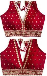 Modern Blouse Has Zari , Thread Work and Handwork Ready to Blouse Has Froent Open Pattern and Beautiful Knot Summer - Product Image 5