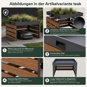 Abri de jardin pour tondeuse à gazon avec jardinière, abri pour tondeuse à gazon en métal, carport, 62 x 69 x 40 cm, anthracite - Product Image 2