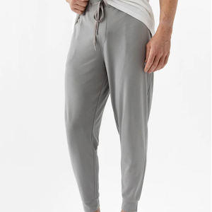 Pantalones de chándal transpirables ligeros de secado rápido de algodón 100% para hombre de talla grande al por mayor, pantalones de chándal de patrón sólido orgánico para invierno - Product Image 3