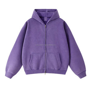 Custom <b>Men</b> logo Boxy <b>Hoodie</b> Vintage Mineral Enzyme Wash Distress <b>Black</b> Oversized Acid Wash <b>Zip</b> <b>up</b> <b>Hoodie</b> - Product Image 3