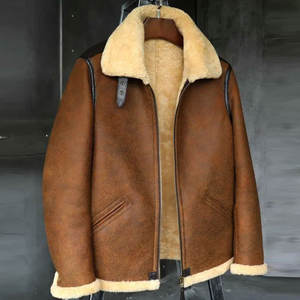 Veste en peau de mouton pour hommes de qualité supérieure avec doublure épaisse idéale pour les vêtements d'extérieur d'hiver à la mode et les activités de plein air veste d'hiver - Product Image 2