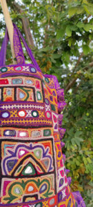 Shopping Bags with Patchwork and Detailed Finish, Indian Handmade, Mirror Work Vintage Banjara Bag - Product Image 5
