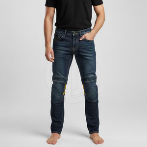 Comfortable Lightweight Durable Straight Casual Mid <b>Waist</b> Motorbike Jeans Pant for Riding - Product Image 3