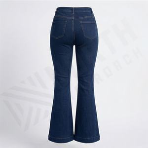 Pantalones Vaqueros de Mezclilla para Mujer, Diseño Nuevo, Color Personalizado, Ajustados, con Bolsillos, Botones, Corte Acampanado, Cintura Baja, Logotipo de Marca Personalizado - Product Image 2