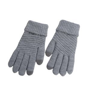 Gants tricotés en polaire chaude unisexe avec écran tactile mitaines d'hiver jacquard approvisionnement direct de l'usine - Product Image 1