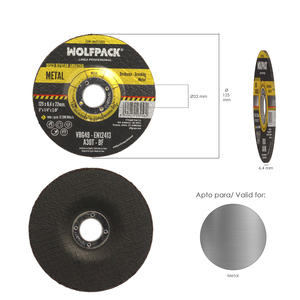 Disco abrasivo Plus per smerigliatura Ø 125 x Ø 22 mm. Spessore 6,0 mm. - Product Image 2