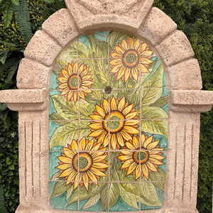 Fontana Modello Girasole Spagnolo in Maiolica H120XL80XD45 cm Effetto Pietra in Cemento - Product Image 4