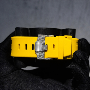 Montres Hip Hop de haute qualité, serties de diamants, bracelet en caoutchouc pour homme, 41 mm, sertissage manuel, diamants Moissanite VVS1 - Product Image 6